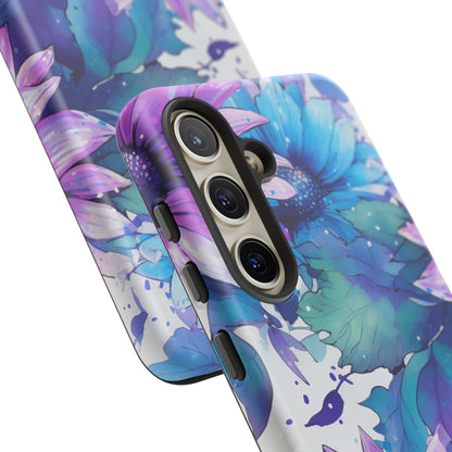 Dreamy Blue & Purple Floral Watercolor Mobile Case