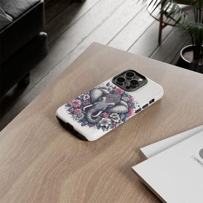 Ornate Floral Elephant Mobile Cover – Elegant Bohemian Art