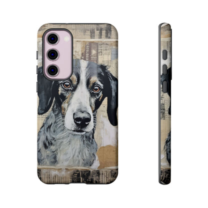 Rustic Dog Portrait – Vintage Collage Style
