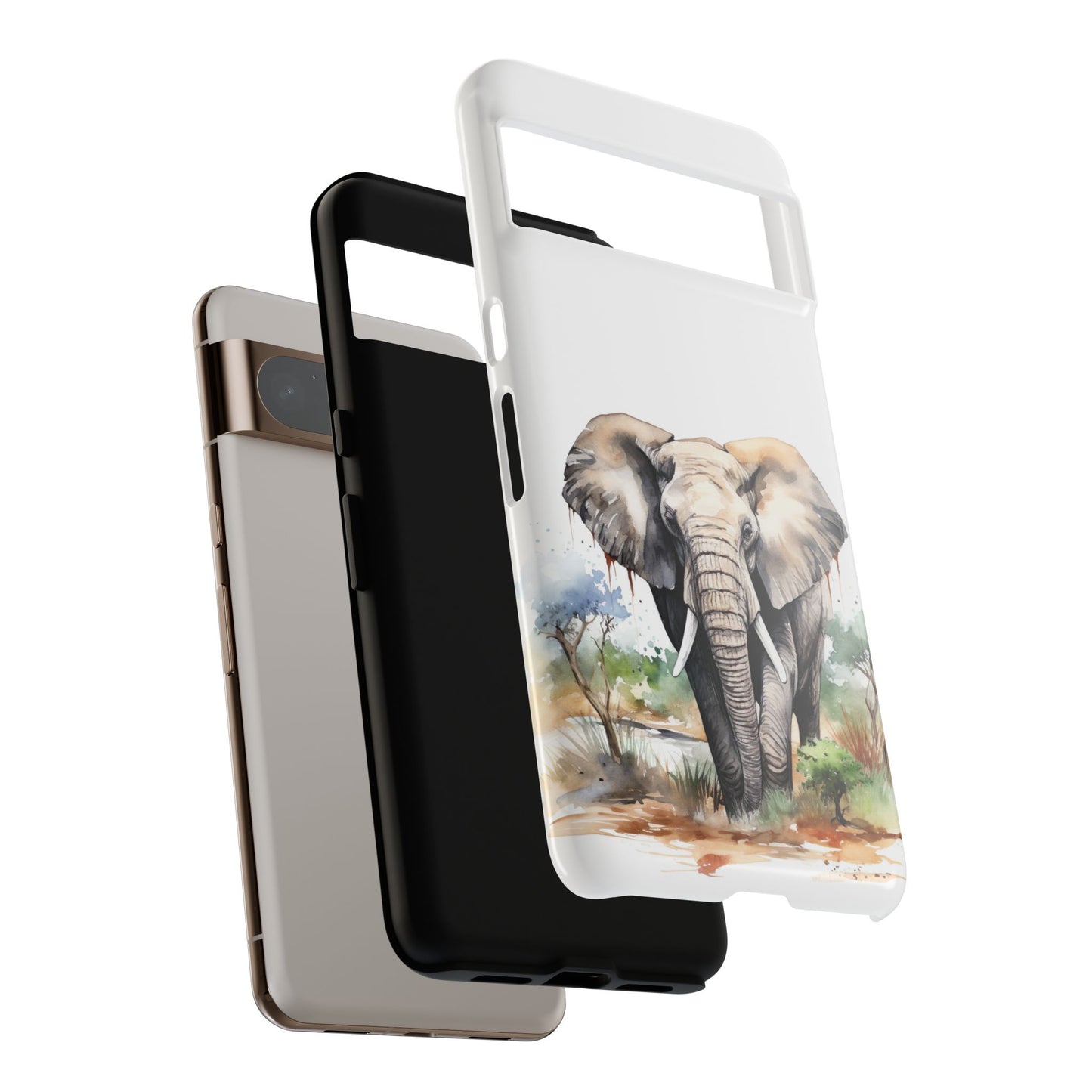 Safari Watercolor Elephant Mobile Cover – Artistic Wildlife Design