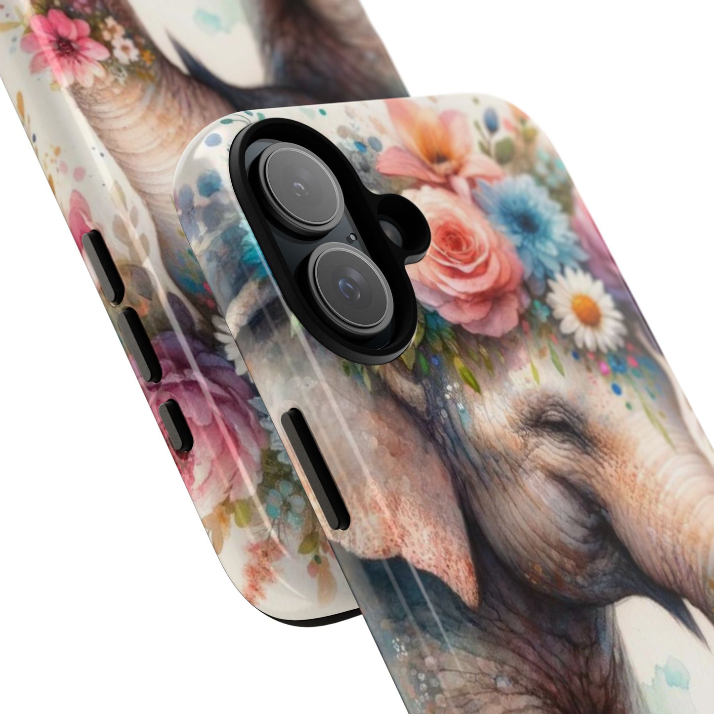 Joyful Floral Elephant Mobile Cover – Whimsical Watercolor Art