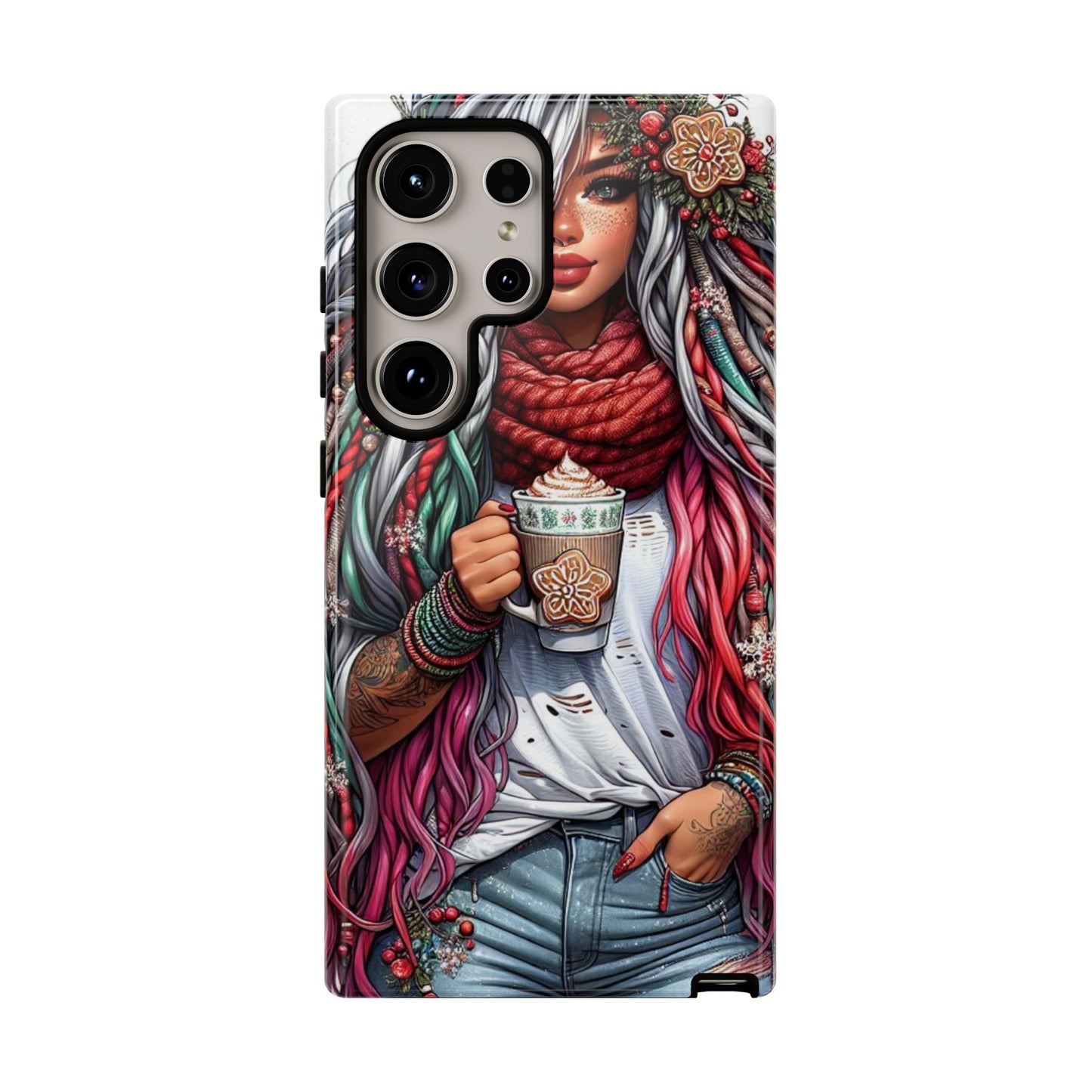 Boho Winter Queen – Cozy Dreads & Holiday Vibes Mobile Cover