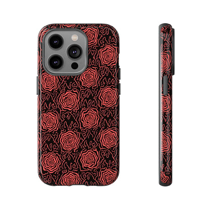 Red roses abstract geometric seamless pattern design