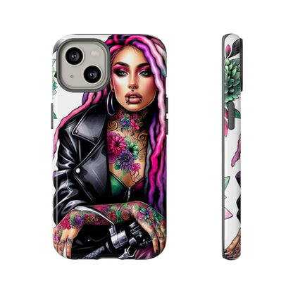 Neon Rebel – Vibrant Biker Queen Mobile Cover