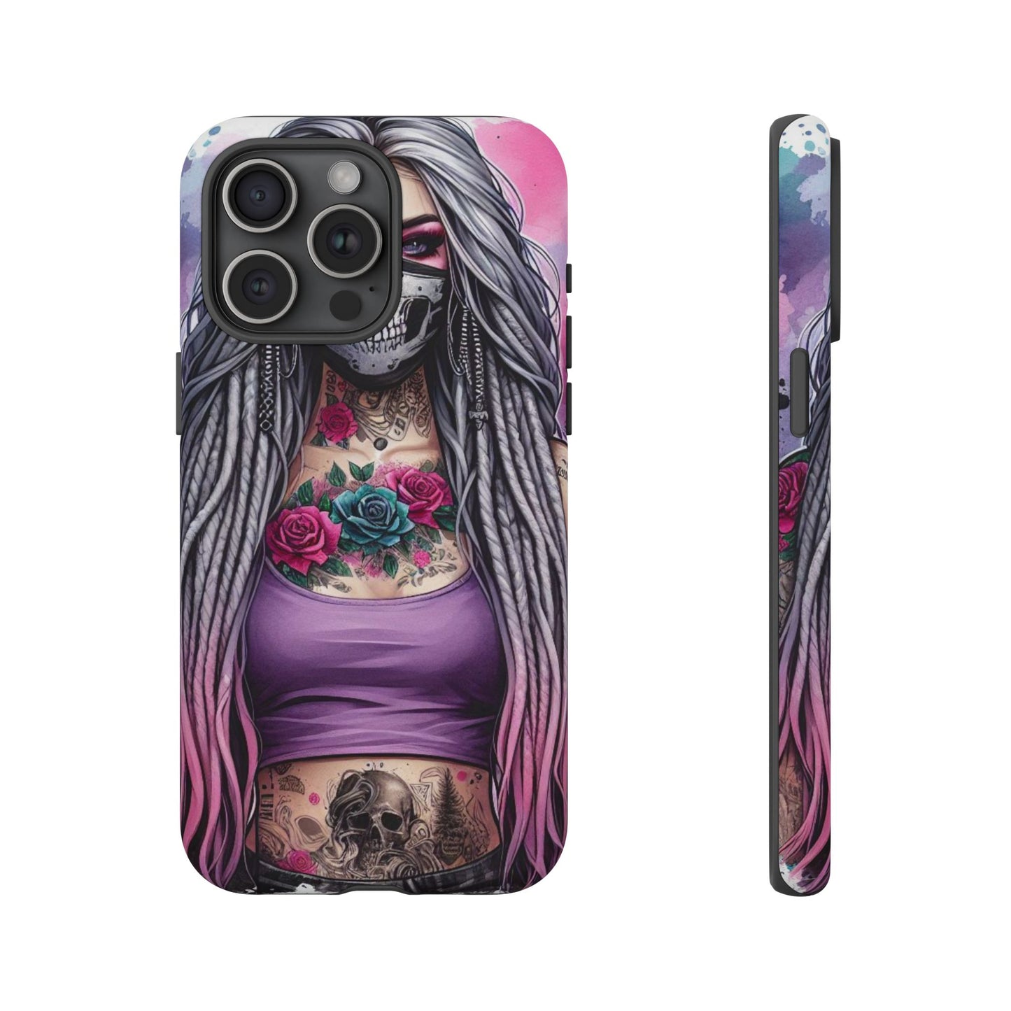 Shadow Rebel – Gothic Dreadlocks & Skull Mask Mobile Cover