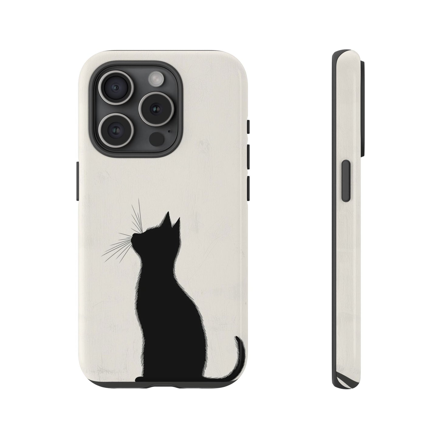 Silent Gaze: Minimalist Black Cat  Phone Case for iPhone, Samsung & Pixel