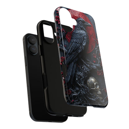 Gothic Sculpture Of Raven On Charcoal Tree Branch phone case design