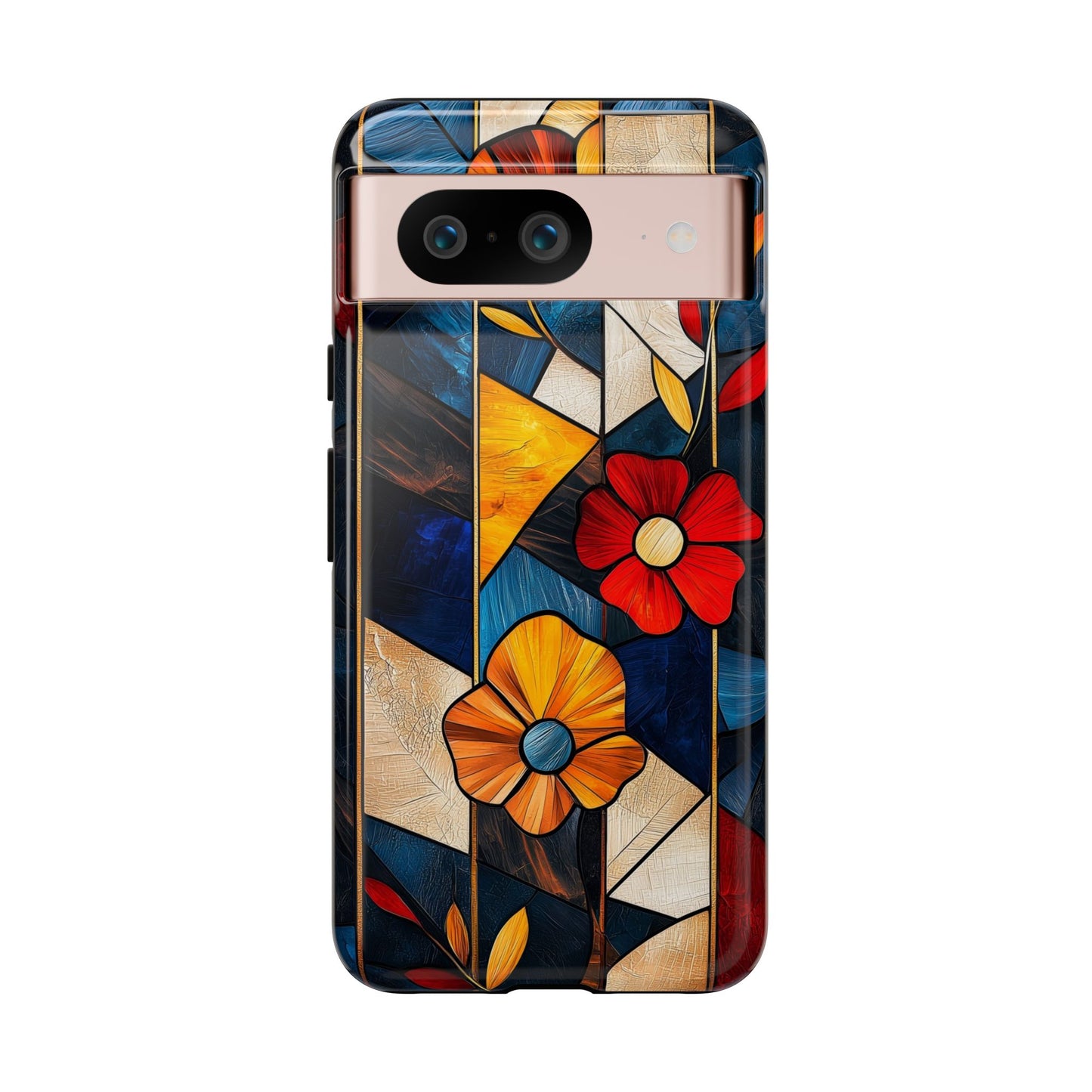 Bloomlines – Geometric Floral Stained Glass Phone Case for iPhone, Samsung & Pixel