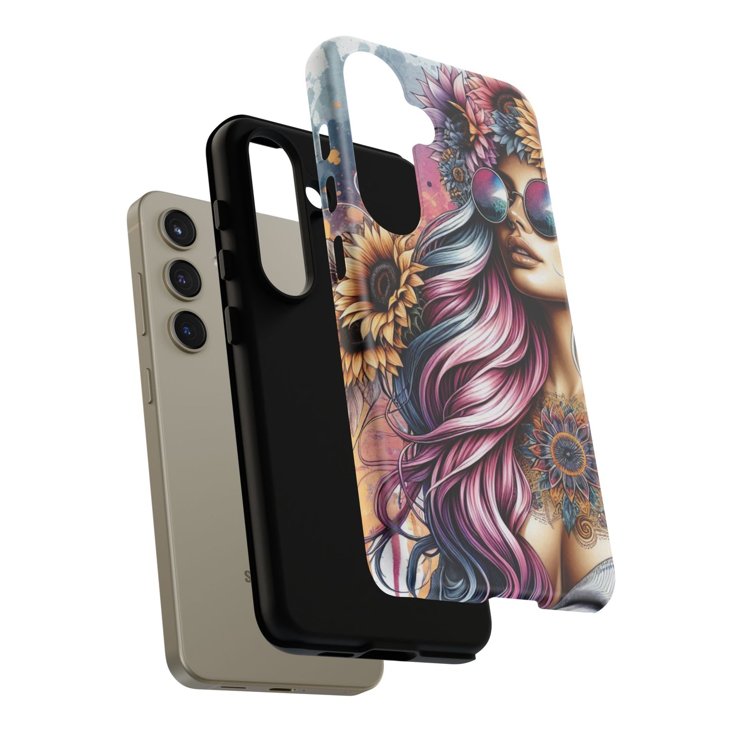 Bohemian Sunflower Queen – Retro Floral Fantasy Mobile Cover