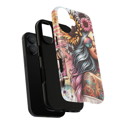 Retro Boho Wanderer – Sunflower Hippie Van Mobile Cover