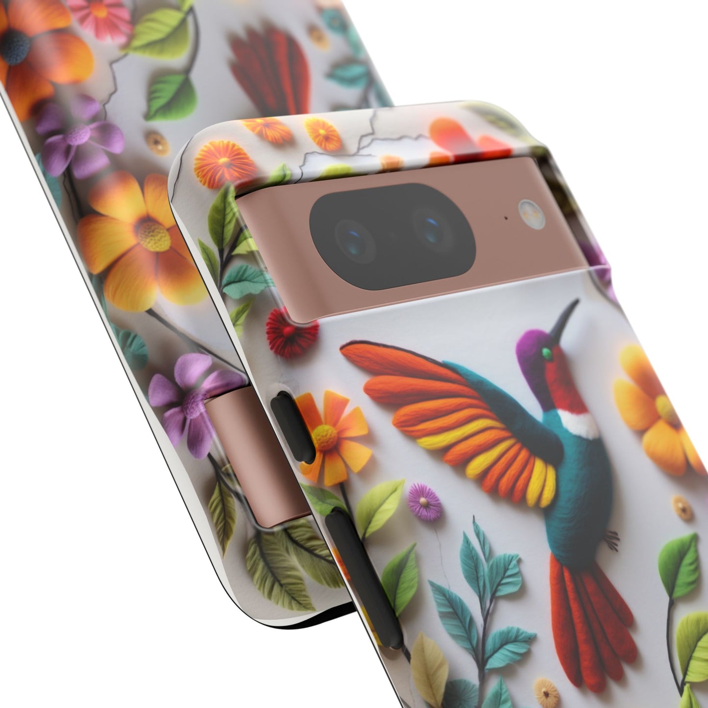 Embroidered Hummingbird with Floral Design | Nature's Elegant Stitch