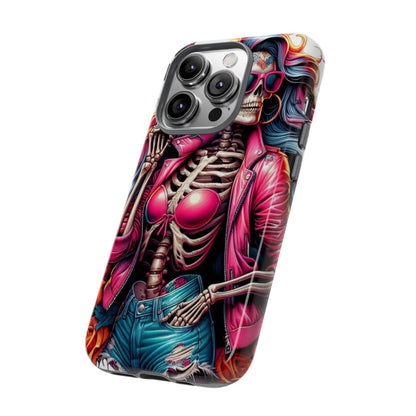 Neon Bones – Retro Skeleton & Vibrant Punk Aesthetic Mobile Cover