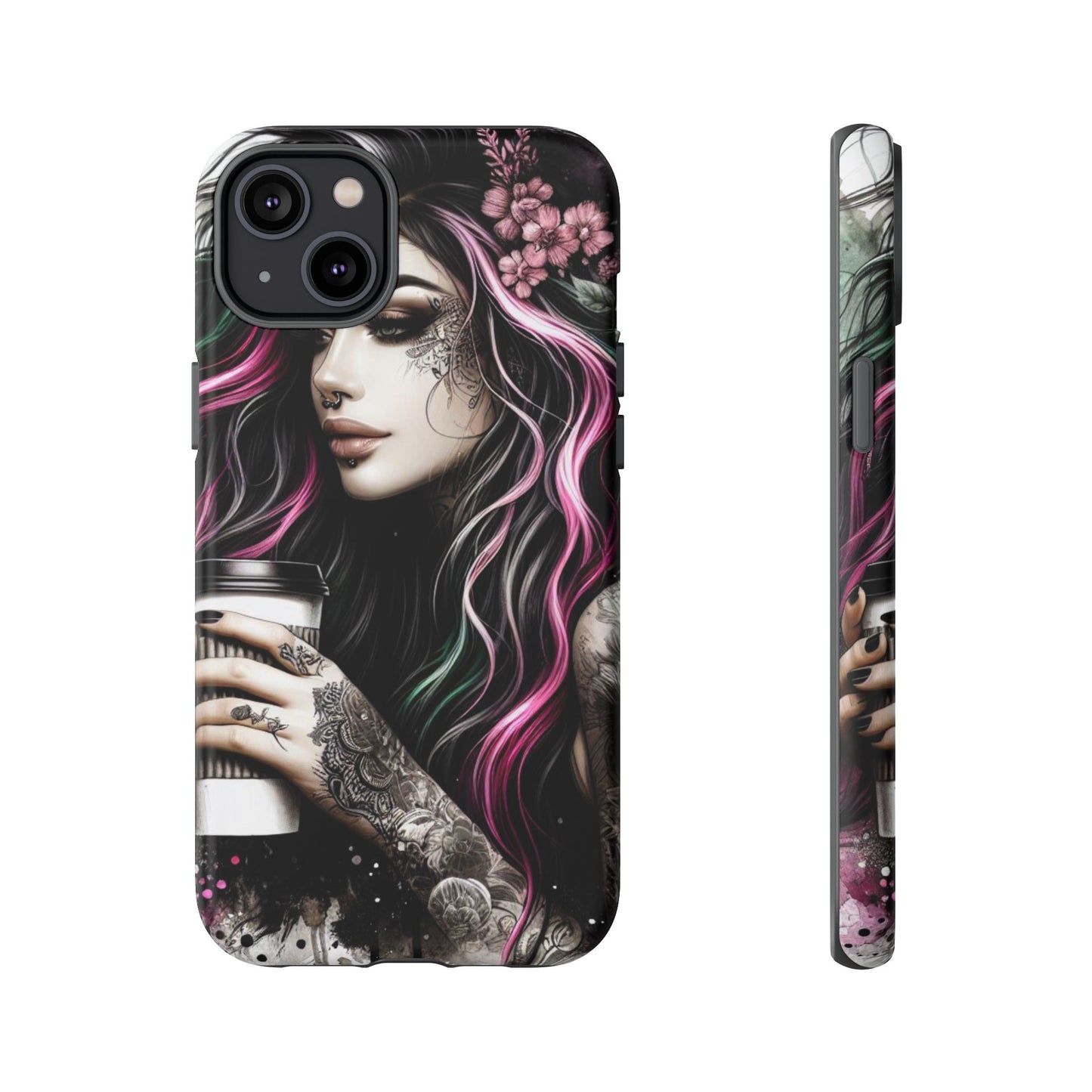 Tattooed Serenity – Gothic Coffee Lover Mobile Cover