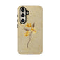 Minimal Vintage Floral Phone Case – Yellow Flower on Beige | iPhone, Samsung & Pixel