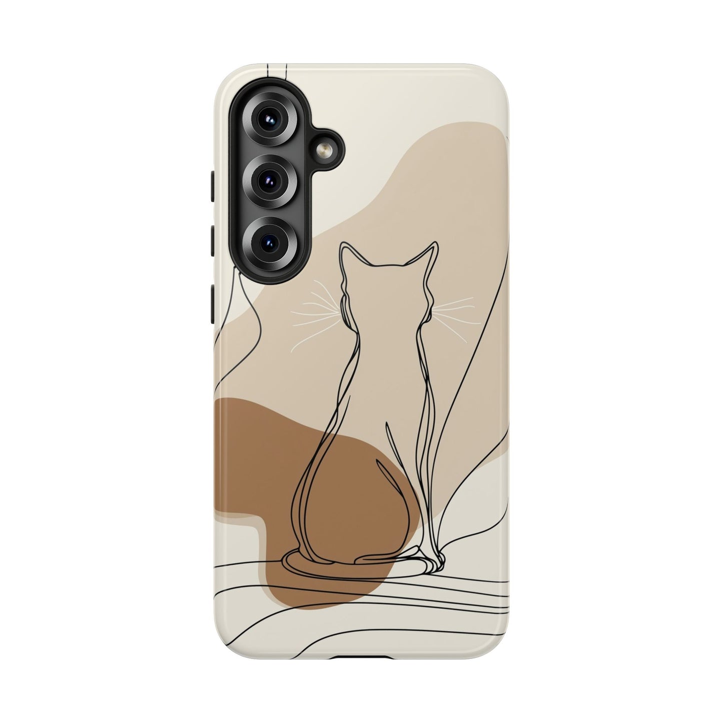 Minimalist Cat Silhouette: Elegant Line Art Phone Case for iPhone, Samsung & Pixel