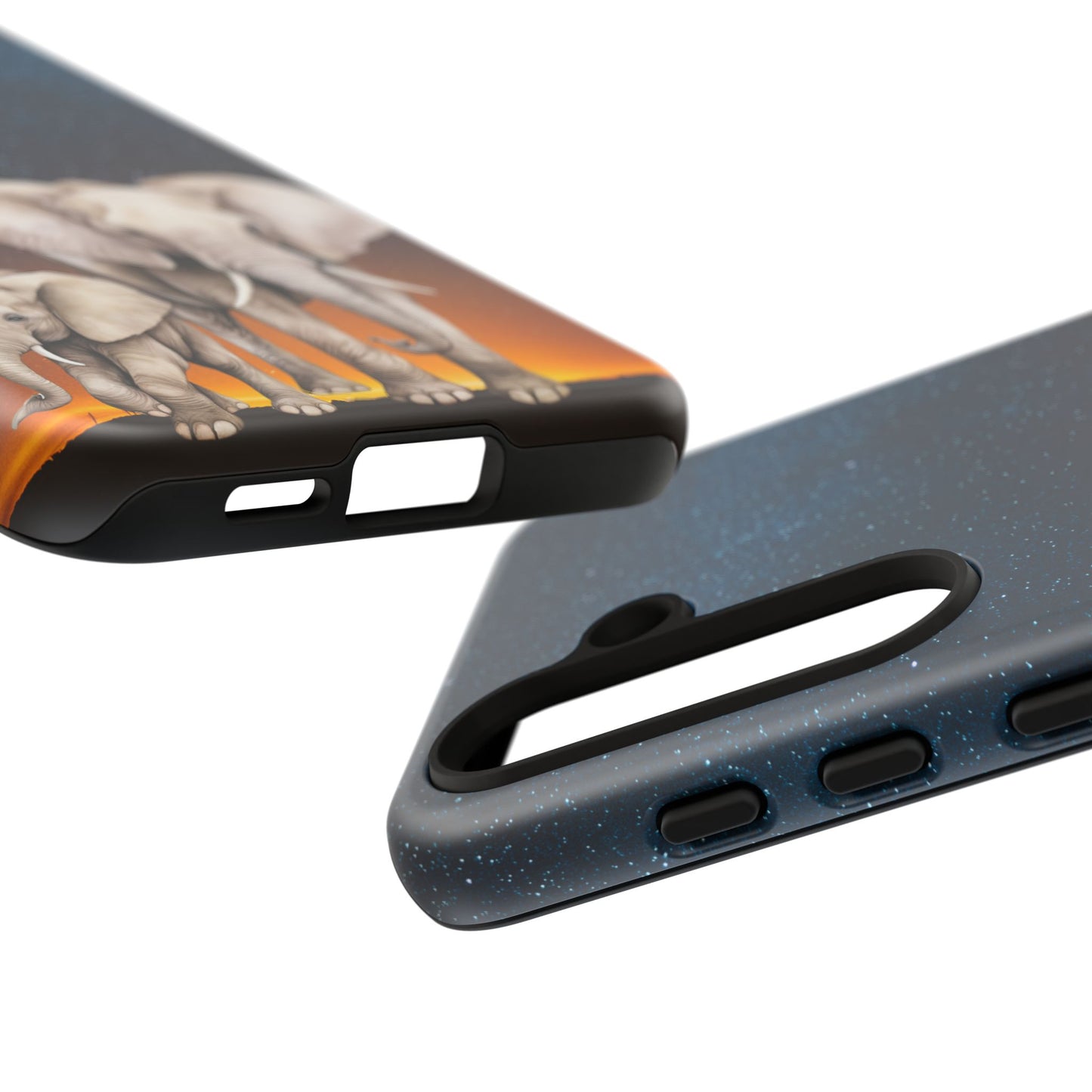 Starry Safari Elephant Family Mobile Cover – Cosmic Wildlife Aesthetic