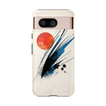 Zen Burst – Minimal Abstract Ink Stroke Phone Case for iPhone, Samsung & Pixel