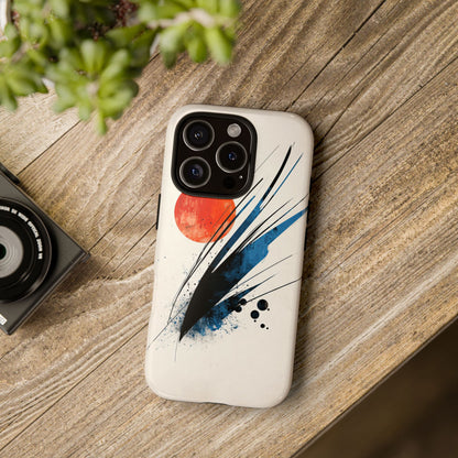 Zen Burst – Minimal Abstract Ink Stroke Phone Case for iPhone, Samsung & Pixel