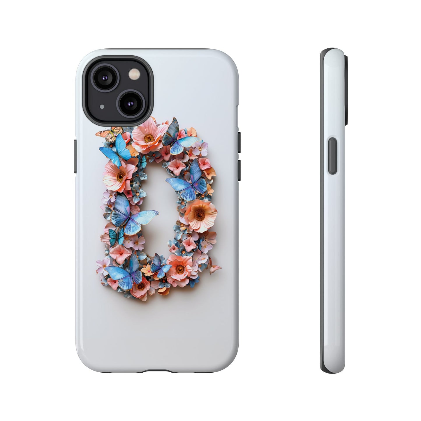 Floral Letter D Phone Case – Personalized Aesthetic Cover for iPhone, Samsung & Google Pixel