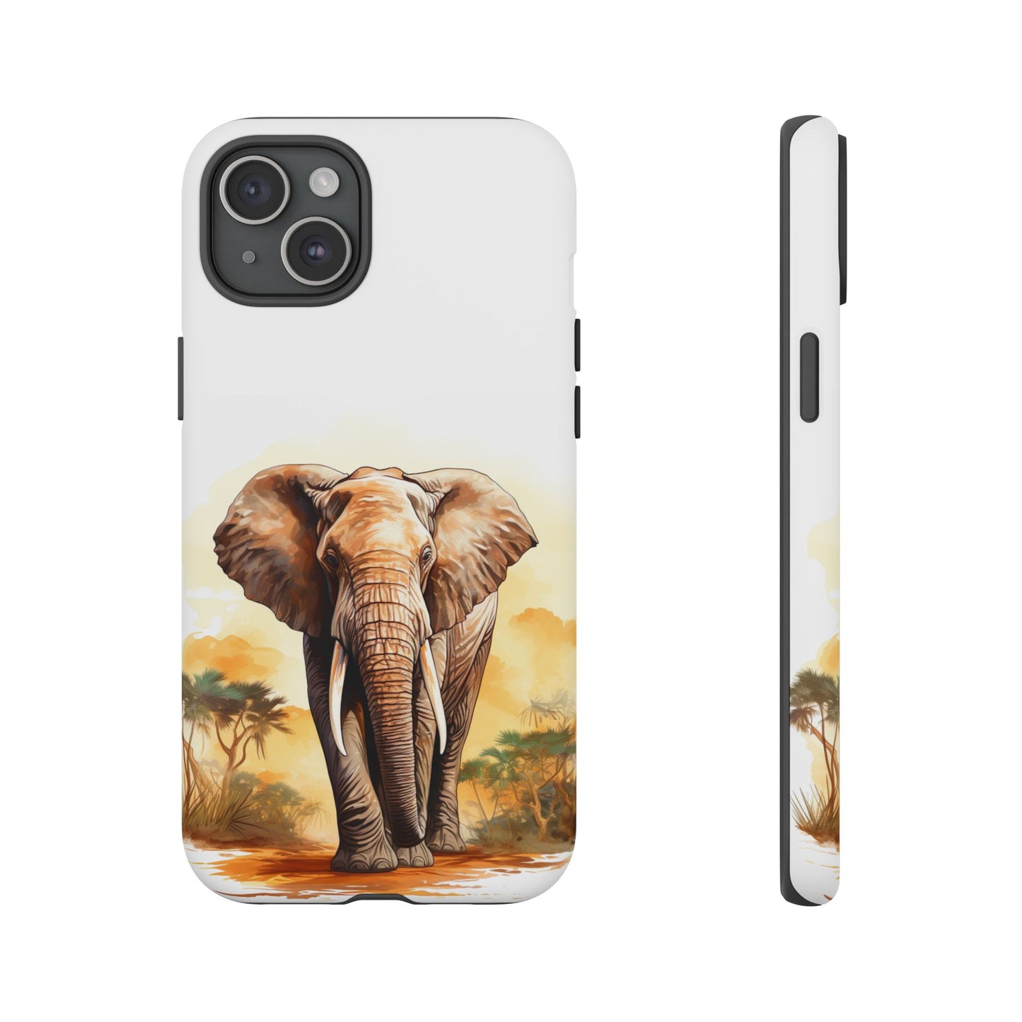 Safari Elephant Watercolor Mobile Cover – Majestic Wildlife Art