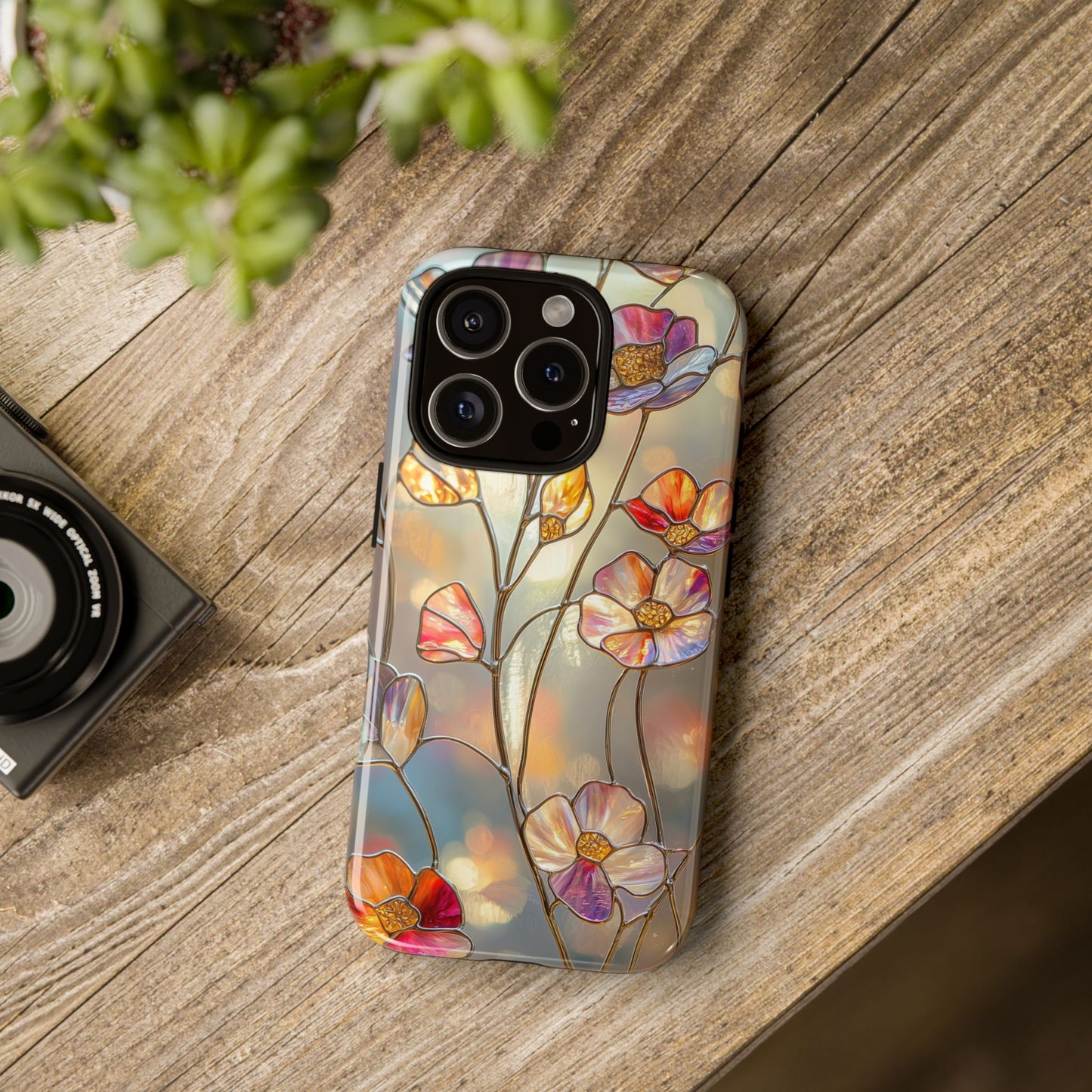 Petal Prism – Colorful Flower Stained Glass Phone Case for iPhone, Samsung & Pixel