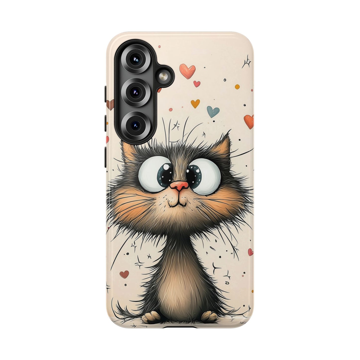 Whiskers & Hearts Phone Case – Cute Anime Cat Design for iPhone, Google Pixel & Samsung