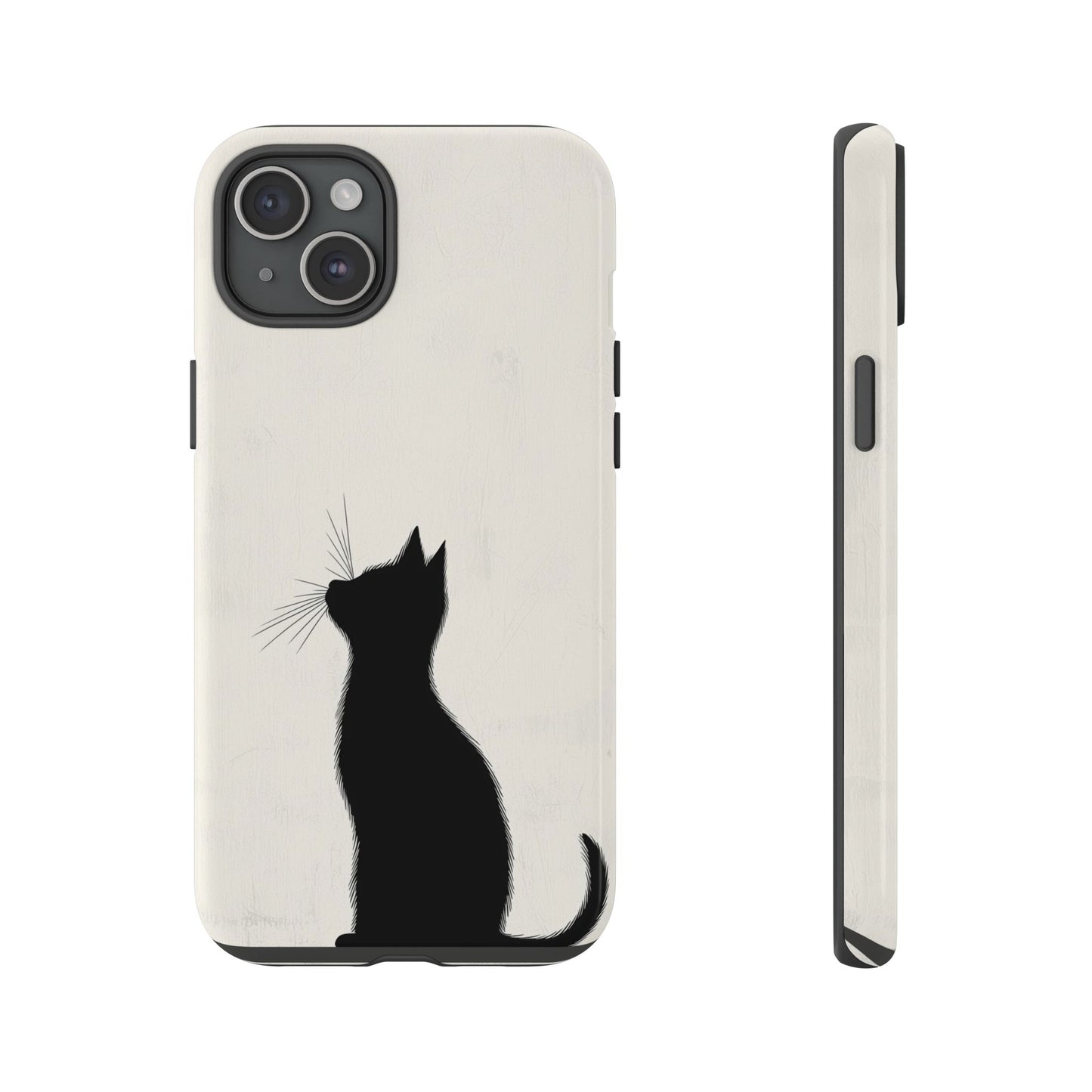 Silent Gaze: Minimalist Black Cat  Phone Case for iPhone, Samsung & Pixel