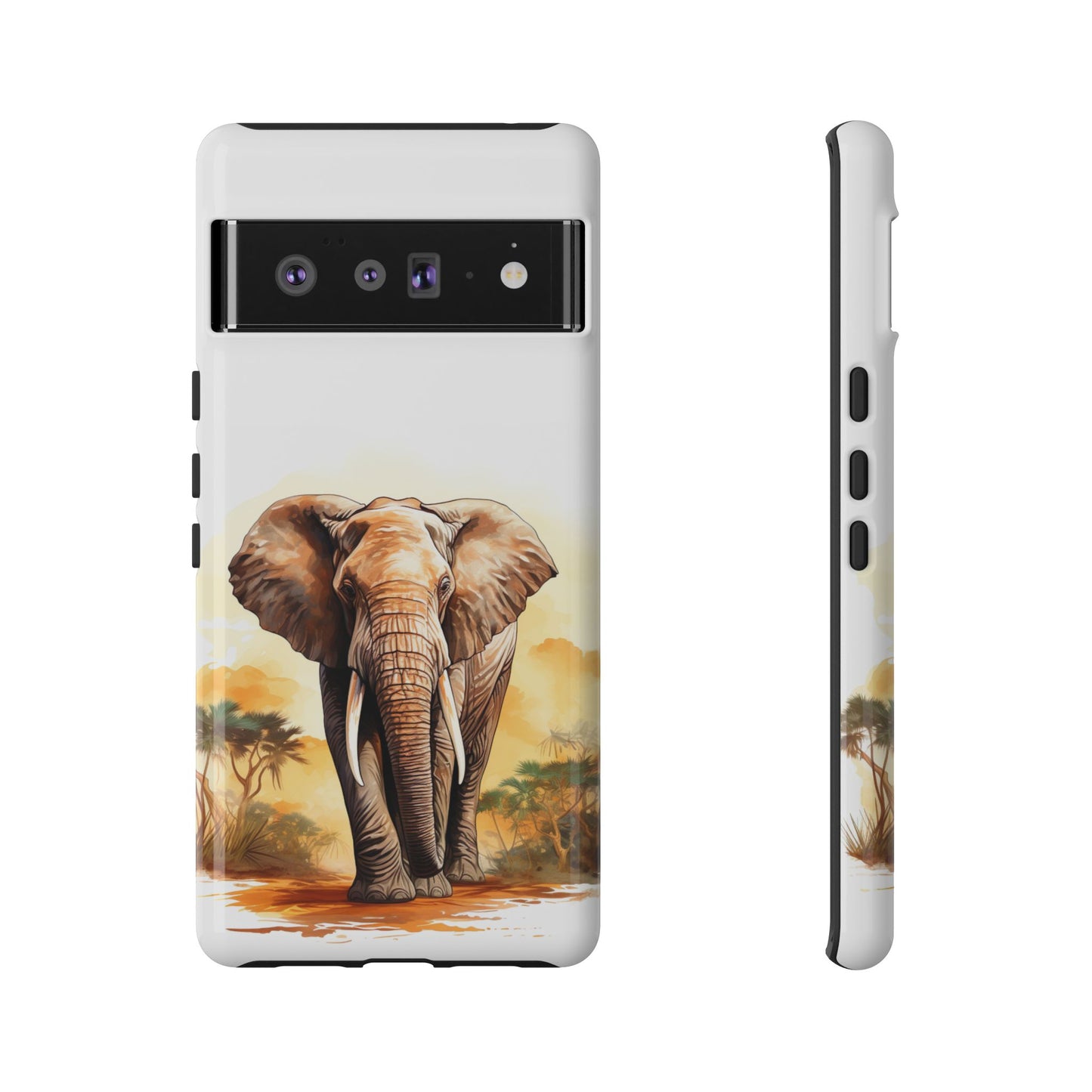 Safari Elephant Watercolor Mobile Cover – Majestic Wildlife Art