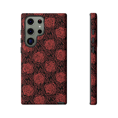 Red roses abstract geometric seamless pattern design