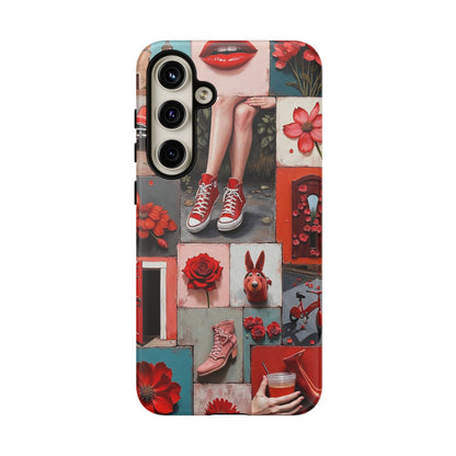 Red Sneakers & Roses Collage Phone Case