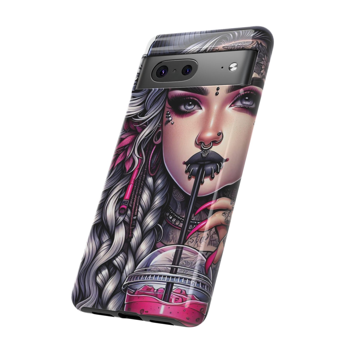 Icy Rebel – Silver Dreads & Edgy Street Chic Mobile Cover