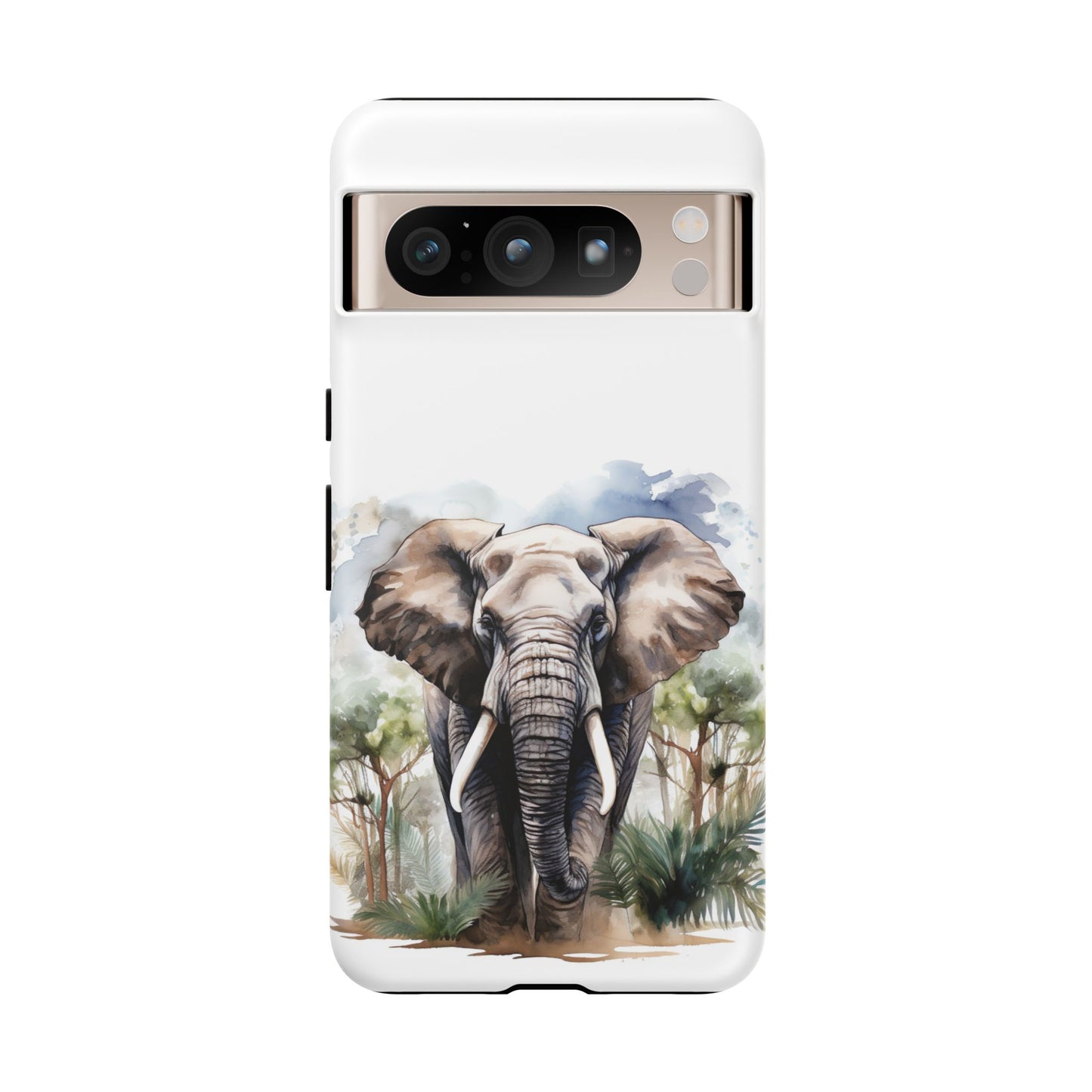 Majestic Watercolor Elephant Mobile Cover – Artistic Wildlife Design
