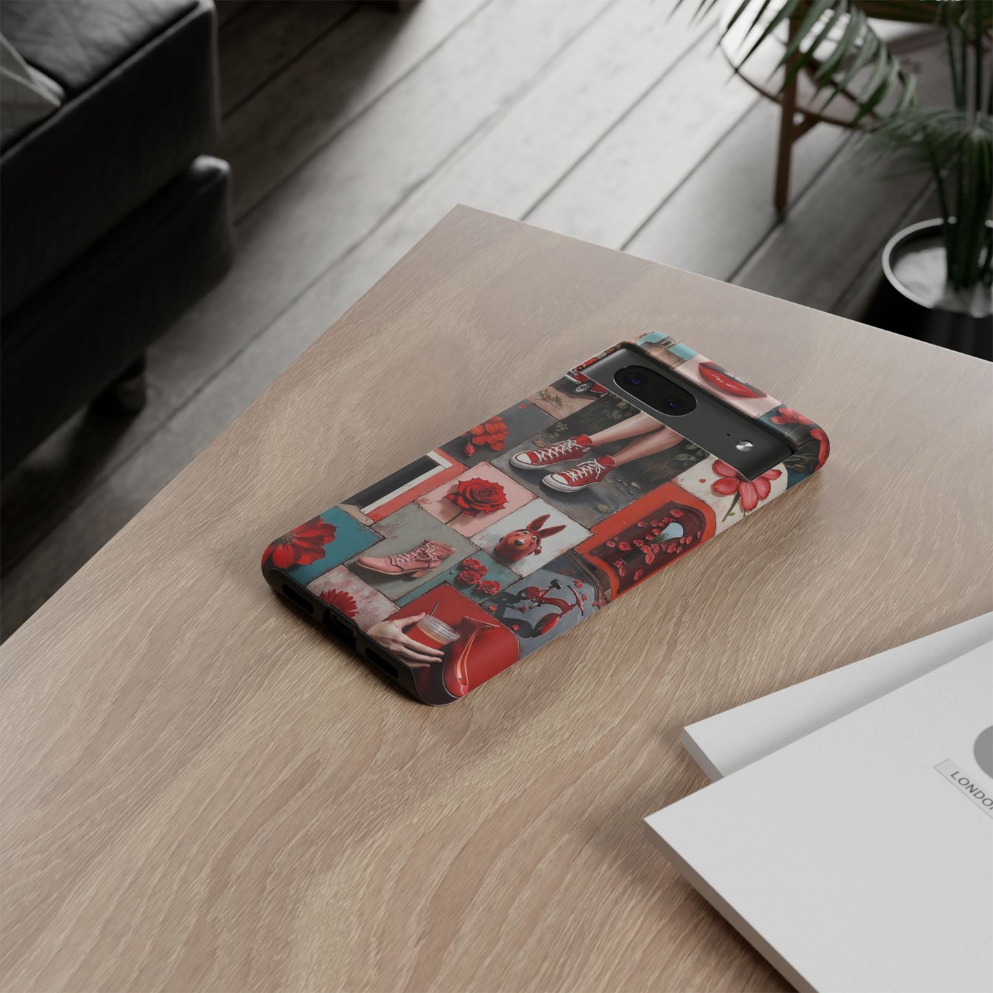 Red Sneakers & Roses Collage Phone Case