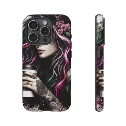 Tattooed Serenity – Gothic Coffee Lover Mobile Cover