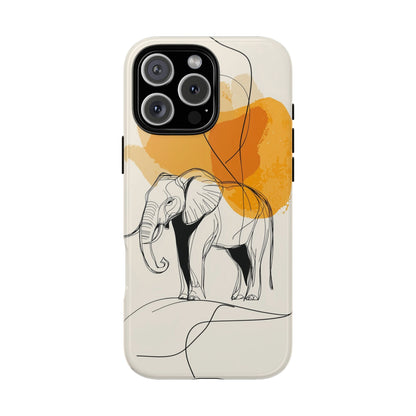 Grace in Strength: Abstract Elephant Sketch Phone Case for iPhone, Samsung & Pixel