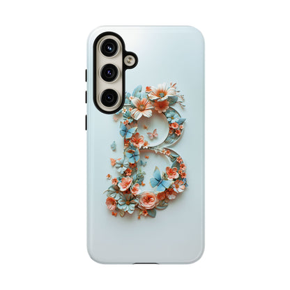Floral Letter B Phone Case – Personalized Aesthetic Cover for iPhone, Samsung & Google Pixel