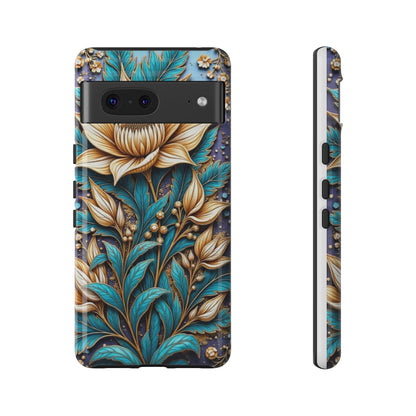 Golden Chrysanthemum: Floral Stained Glass Masterpiece