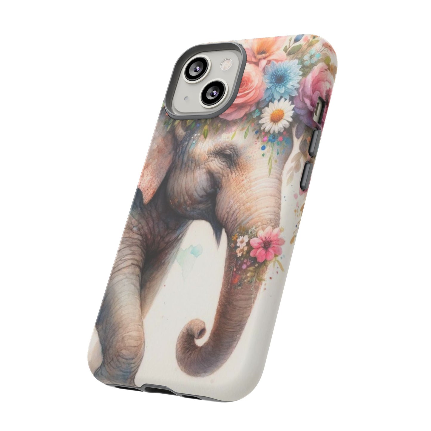 Joyful Floral Elephant Mobile Cover – Whimsical Watercolor Art