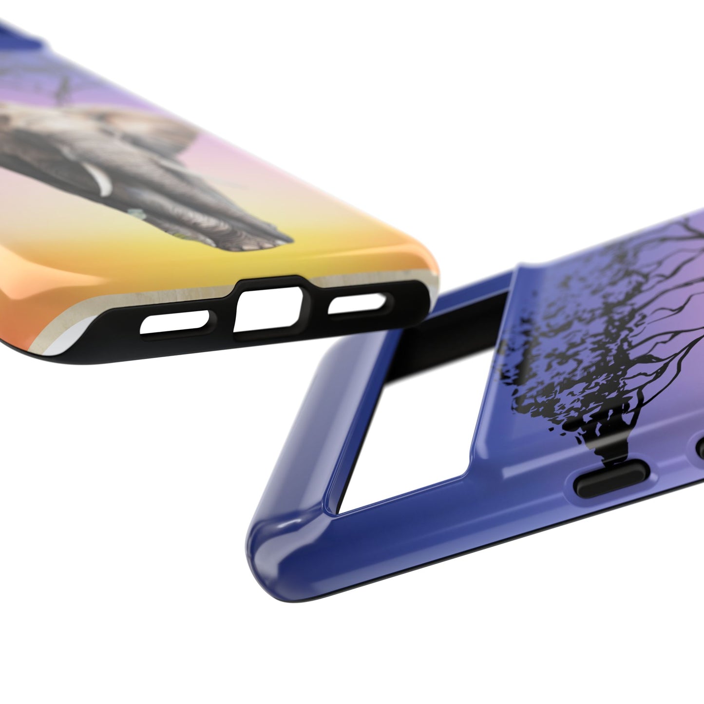Surreal Elephant Tree Mobile Cover – Dreamy Sunset Fantasy