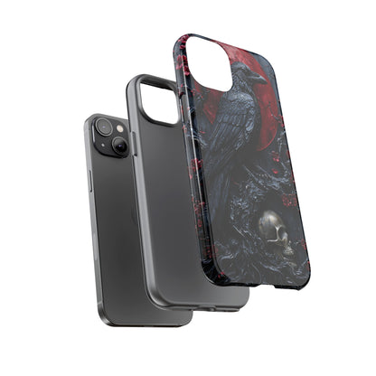 Gothic Sculpture Of Raven On Charcoal Tree Branch phone case design