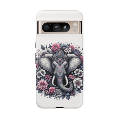 Ornate Floral Elephant Mobile Cover – Elegant Bohemian Art