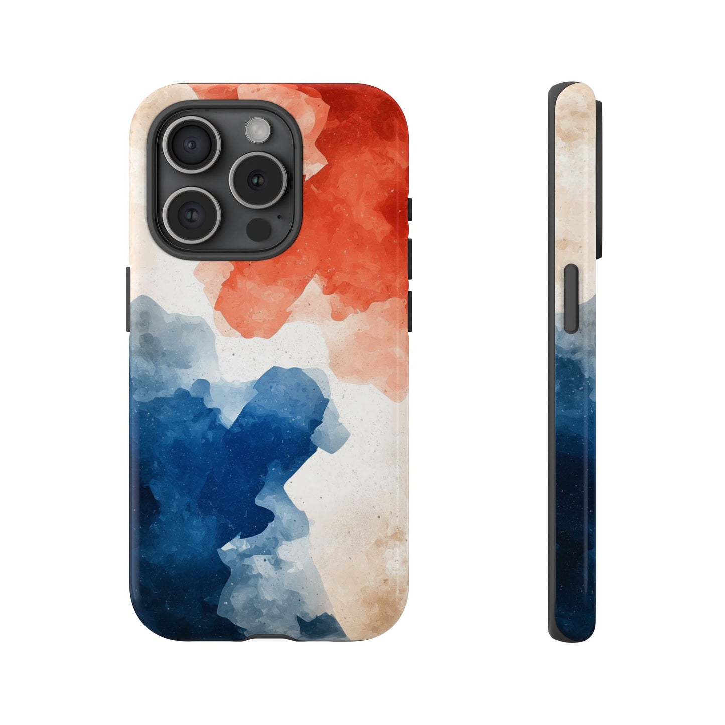 Crimson & Cobalt – Abstract Watercolor Splash Phone Case for iPhone, Google Pixel, Samsung