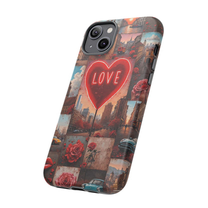 Neon Love Heart & Rose Phone Case