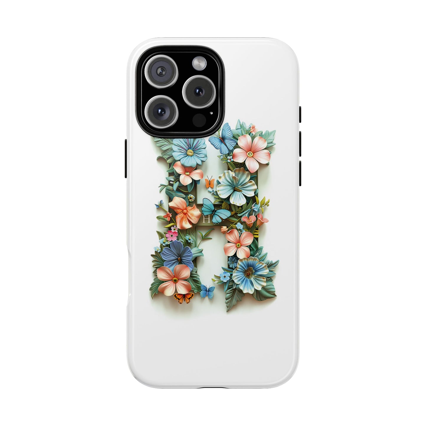 Floral Letter H Phone Case – Personalized Aesthetic Cover for iPhone, Samsung & Google Pixel