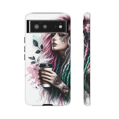 Boho Rebel – Vibrant Dreadlocks & Tattooed Coffee Lover Mobile Cover