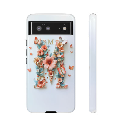 Floral Letter M Phone Case – Personalized Aesthetic Cover for iPhone, Samsung & Google Pixel