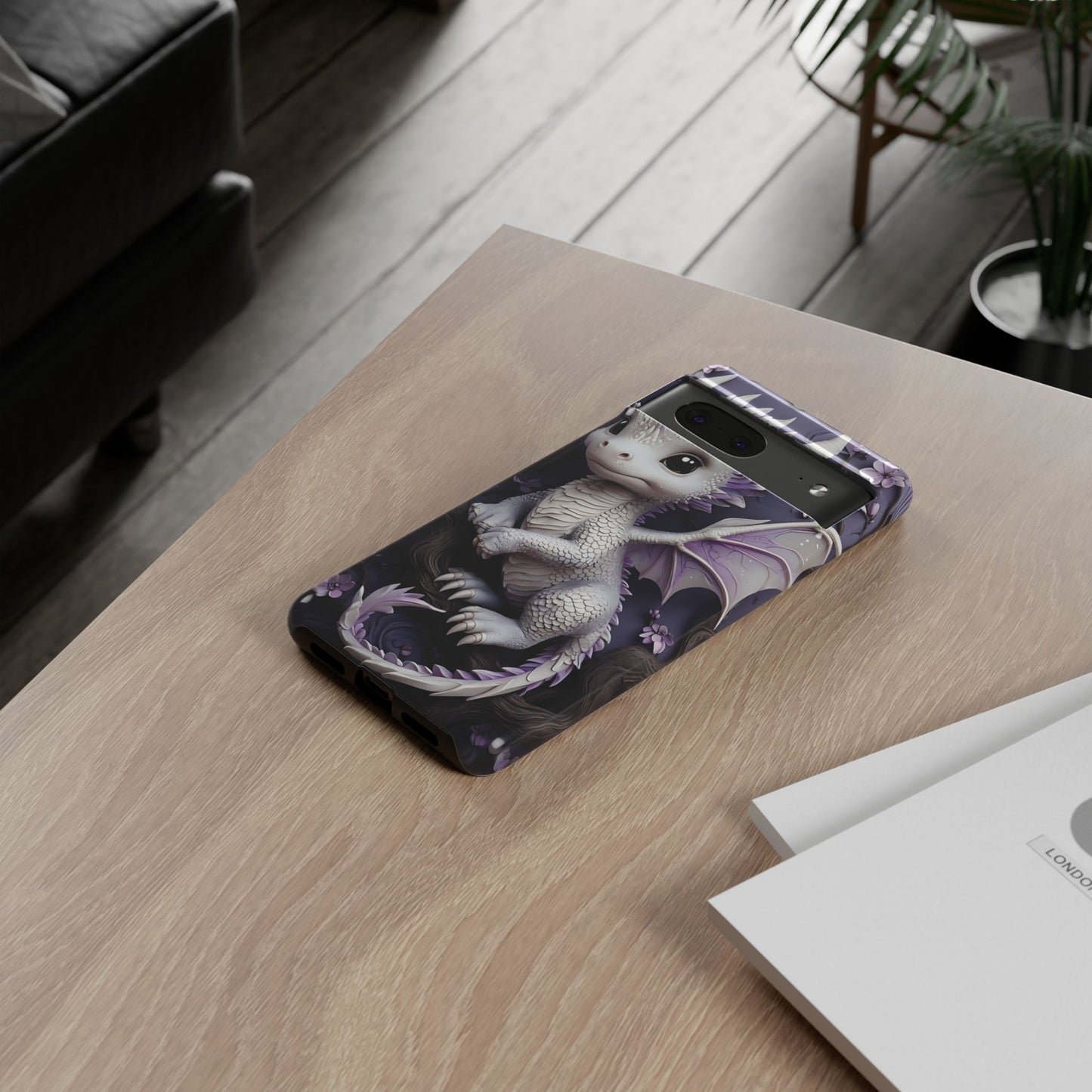 Charming Young Dragon on a Branch Phone Case Design