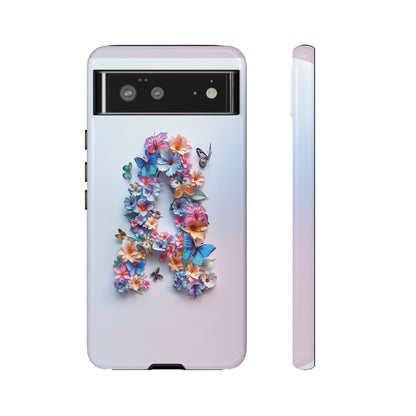Floral Letter A Phone Case – Personalized Aesthetic Cover for iPhone, Samsung & Google Pixel