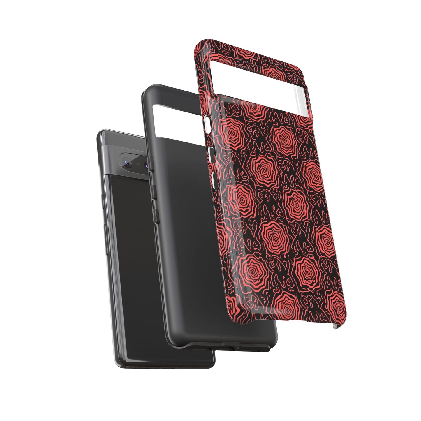 Red roses abstract geometric seamless pattern design
