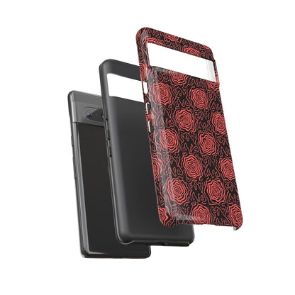 Red roses abstract geometric seamless pattern design